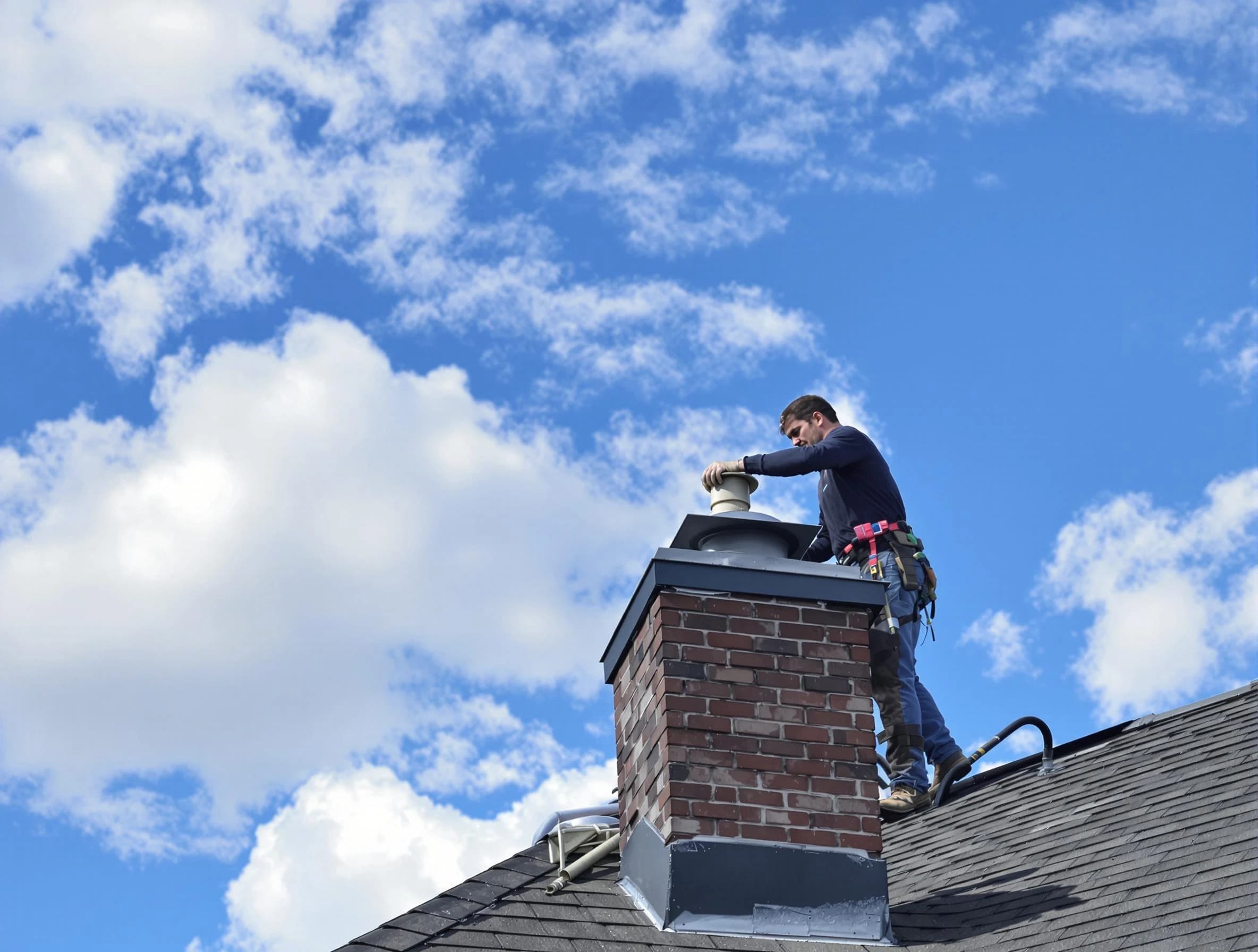 Lindon Chimney Sweep installing a sturdy chimney cap in Lindon, UT