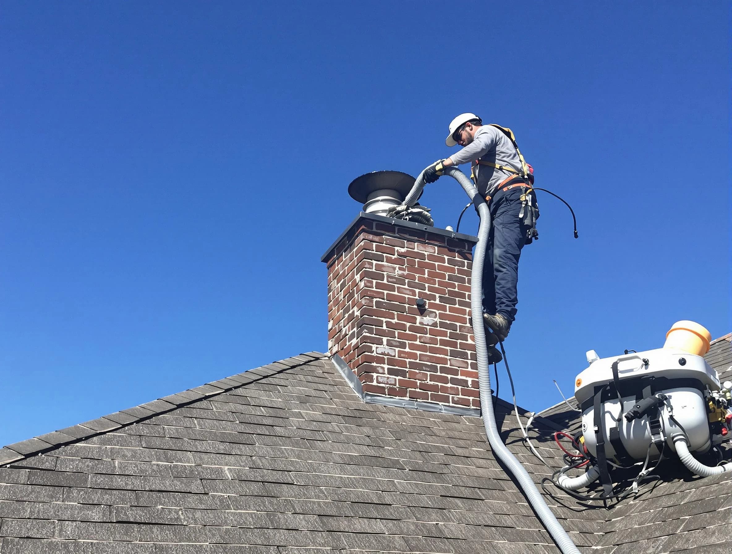 Dedicated Lindon Chimney Sweep team member cleaning a chimney in Lindon, UT