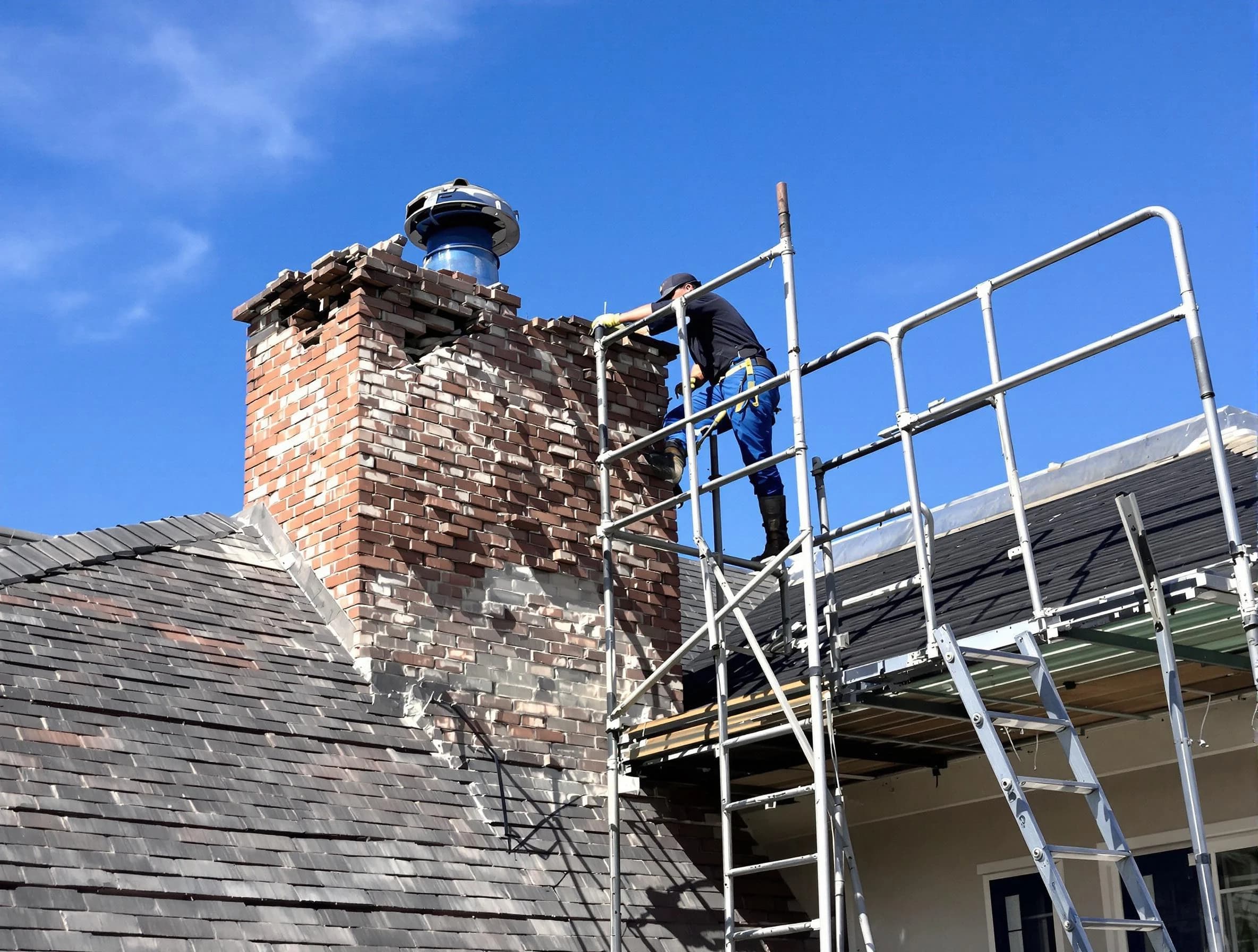 Rebuilding a chimney structure by Lindon Chimney Sweep in Lindon, UT