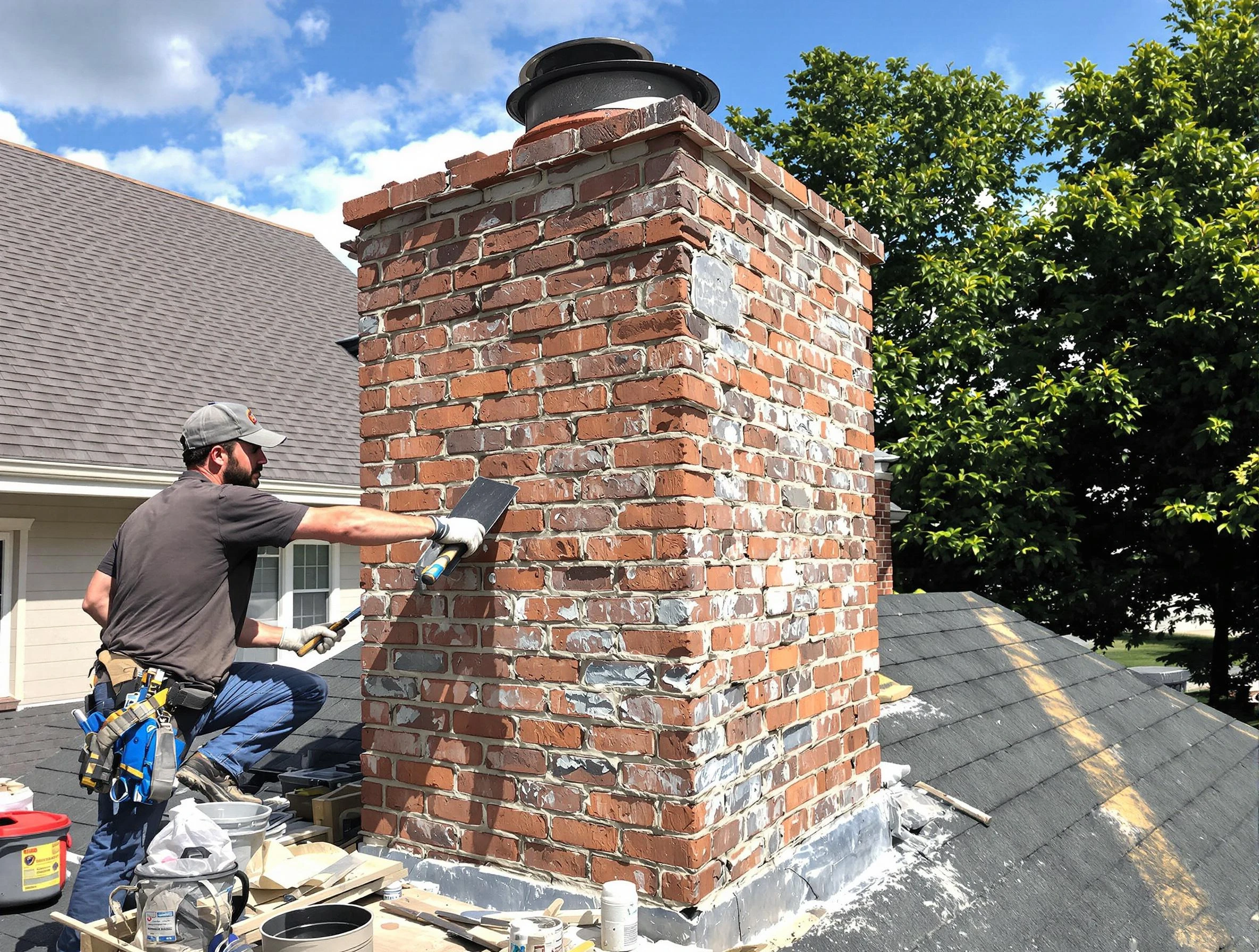 Completed chimney rebuild by Lindon Chimney Sweep in Lindon, UT