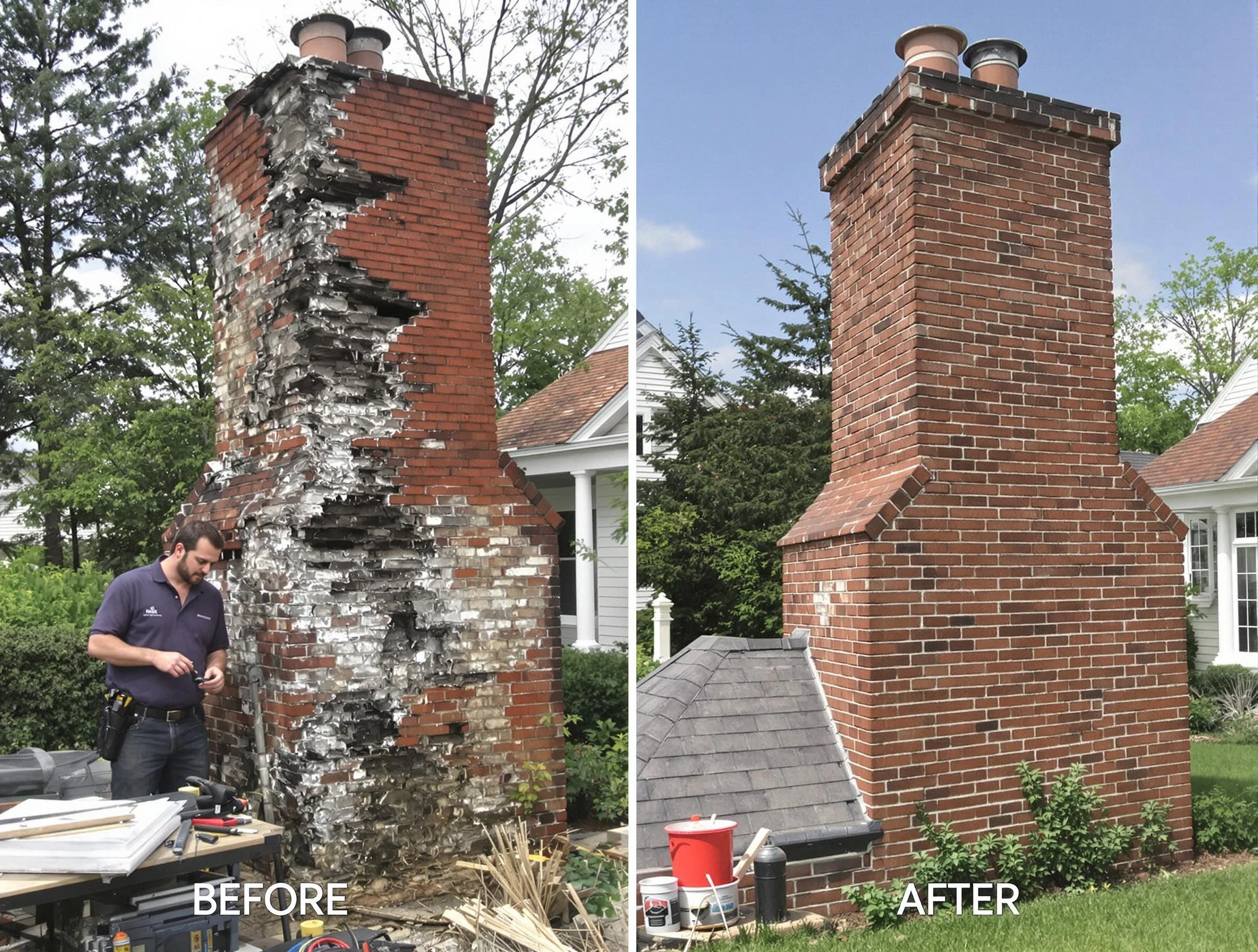 Lindon Chimney Sweep performing a full chimney restoration in Lindon, UT