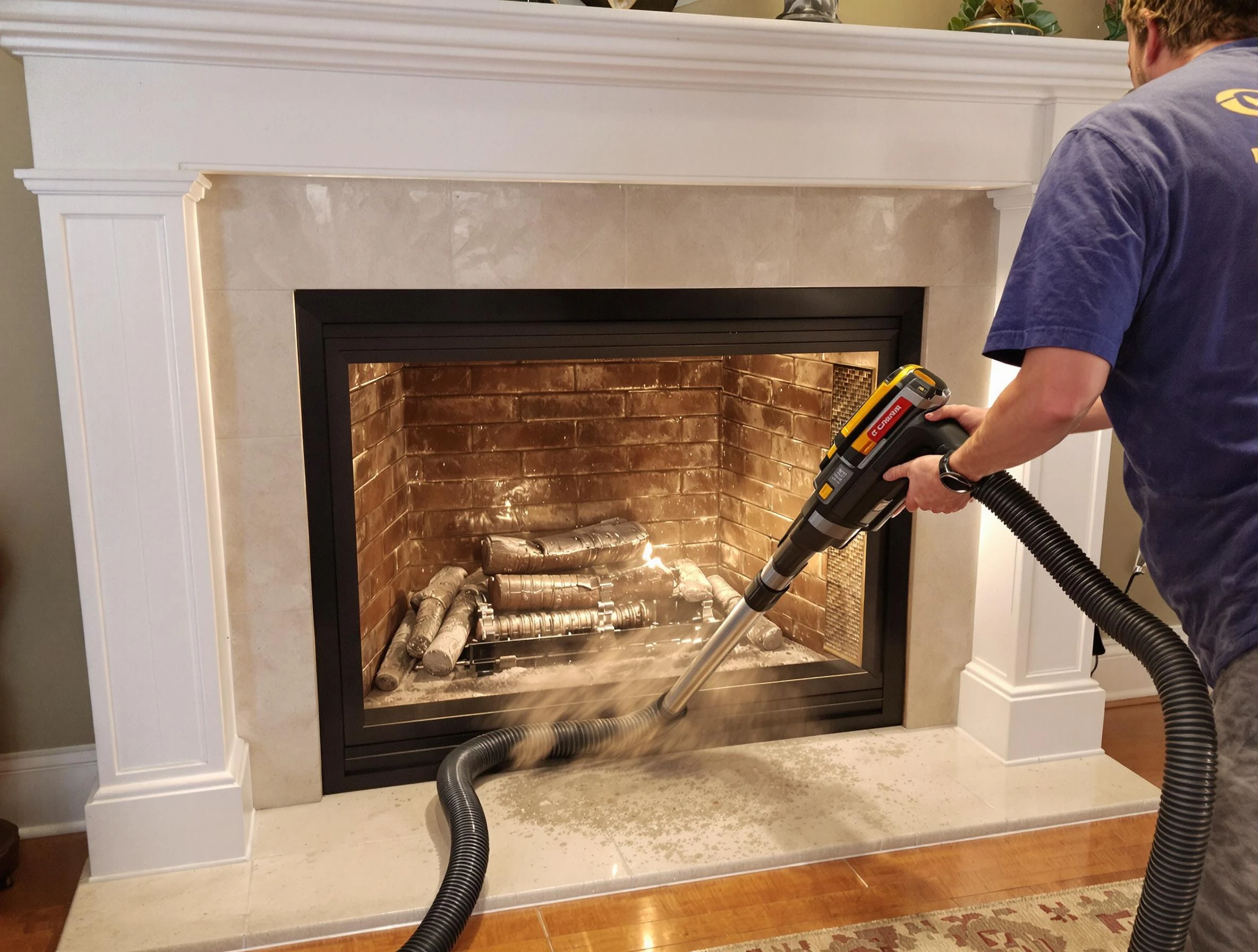 Fireplace cleaning performed by Lindon Chimney Sweep in Lindon, UT