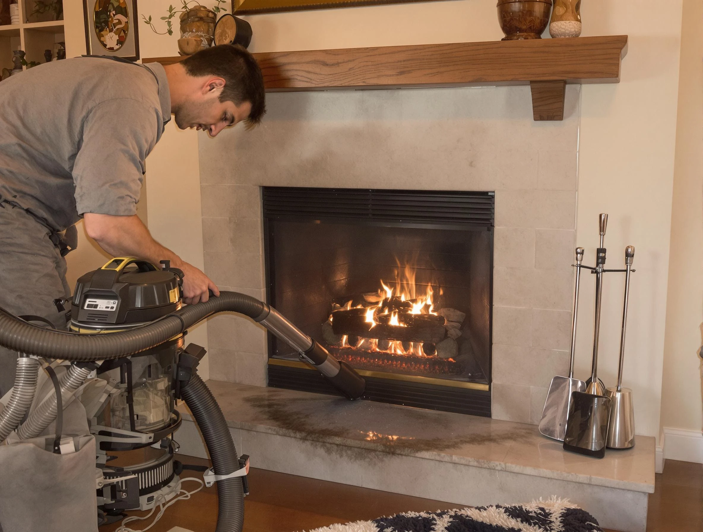 Routine fireplace upkeep by Lindon Chimney Sweep in Lindon, UT